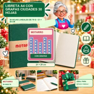 RI-0006776 Libreta A4 con Grapas Ciudades Motarro 30 Hojas