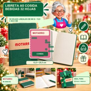 RI-0006795 Libreta A5 Cosida Bebidas Motarro 32 Hojas