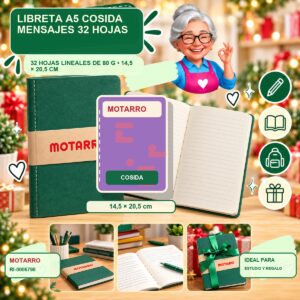 RI-0006798 Libreta A5 Cosida Mensajes Motarro 32 Hojas