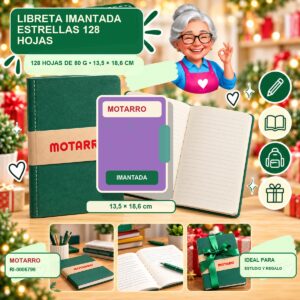 RI-0006799 Libreta Imantada Estrellas Motarro 128 Hojas