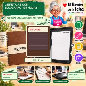 RI-0006868 Libreta A5 Motarro con Bolígrafo 120 Hojas
