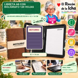 RI-0006870 Libreta A6 Motarro con Bolígrafo 120 Hojas