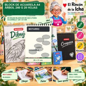 RI-0006895 Block de Acuarela A4 Motarro Árbol 240 g 20 Hojas