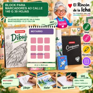 RI-0006899 Block para Marcadores A3 Motarro Calle 140 g 30 Hojas