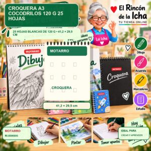 RI-0006905 Croquera A3 Motarro Cocodrilos 120 g 25 Hojas