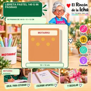 RI-0006958 Libreta Motarro Pastel 140 g 96 Páginas