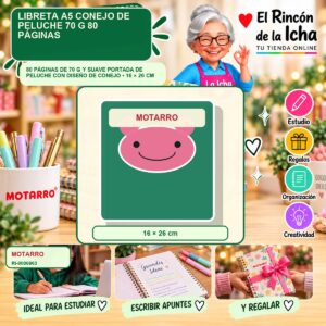 RI-0006963 Libreta A5 Motarro Conejo de Peluche 70 g 80 Páginas