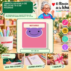 RI-0006964 Libreta A5 Motarro Koala de Peluche 70 g 80 Páginas