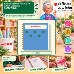 RI-0006981 Repuesto de Hojas A5 Motarro para Libreta Removible