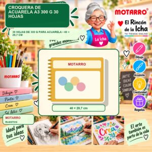 RI-0007016 Croquera de Acuarela A3 Motarro 300 g 30 Hojas