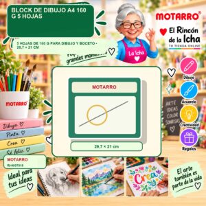 RI-0007018 Block de Dibujo A4 Motarro 160 g 5 Hojas