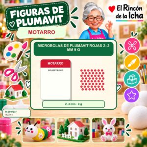 RI-0007037 Microbolas de Plumavit Motarro Rojas 2–3 mm 9 g