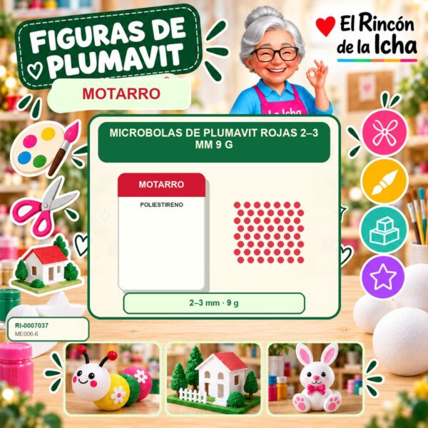 Microbolas de Plumavit Motarro Rojas 2–3 mm 9 g