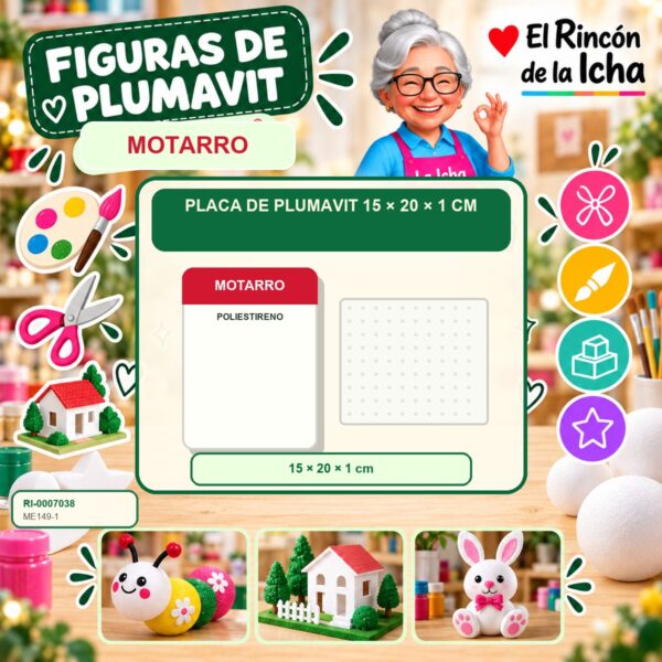 RI-0007038 Placa de Plumavit Motarro 15 × 20 × 1 cm