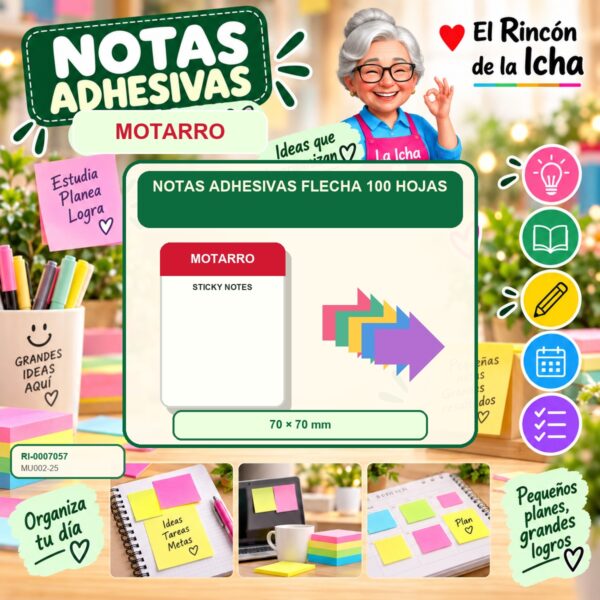 RI-0007057 Notas Adhesivas Motarro Flecha 100 Hojas