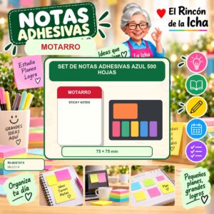 Set de Notas Adhesivas Motarro Azul 500 Hojas