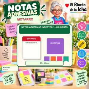 Notas Adhesivas Motarro Insectos 1+4 Bloques