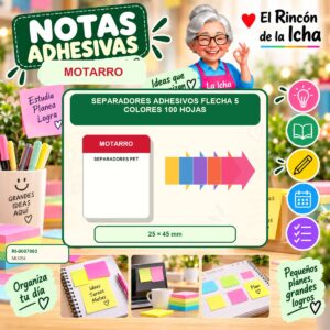 RI-0007093 Separadores Adhesivos Flecha Motarro 5 Colores 100 Hojas