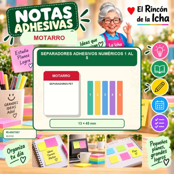 RI-0007097 Separadores Adhesivos Numéricos Motarro 1 al 5