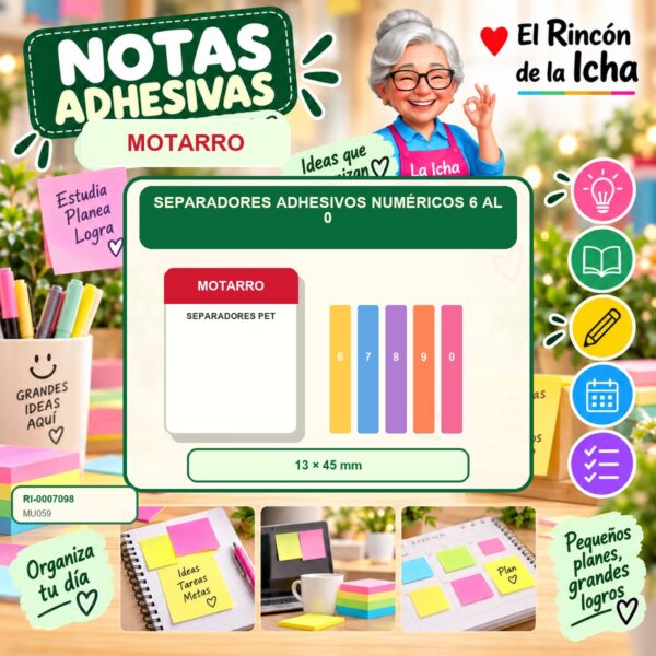 RI-0007098 Separadores Adhesivos Numéricos Motarro 6 al 0