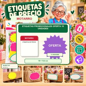 RI-0007105 Etiquetas Promocionales Motarro OFERTA 10 Unidades