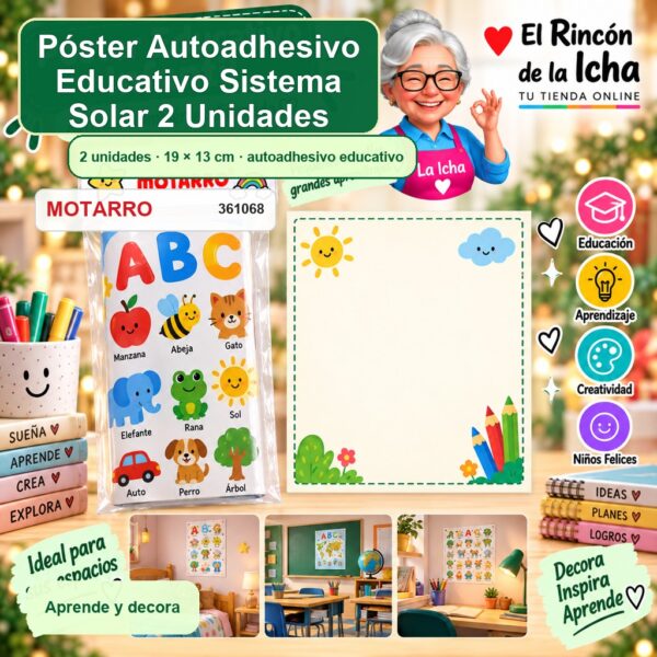 RI-0007162 Póster Autoadhesivo Educativo Motarro Sistema Solar 2 Unidades
