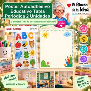 Póster Autoadhesivo Educativo Motarro Tabla Periódica 2 Unidades