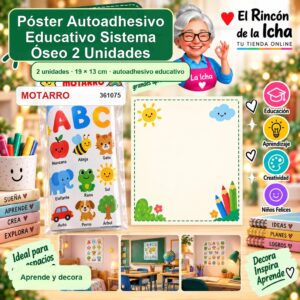 Póster Autoadhesivo Educativo Motarro Sistema Óseo 2 Unidades