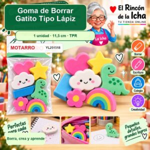 RI-0007187 Goma de Borrar Motarro Gatito Tipo Lápiz