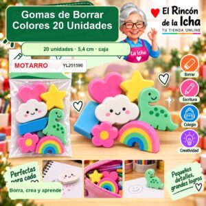 RI-0007209 Gomas de Borrar Motarro Colores 20 Unidades