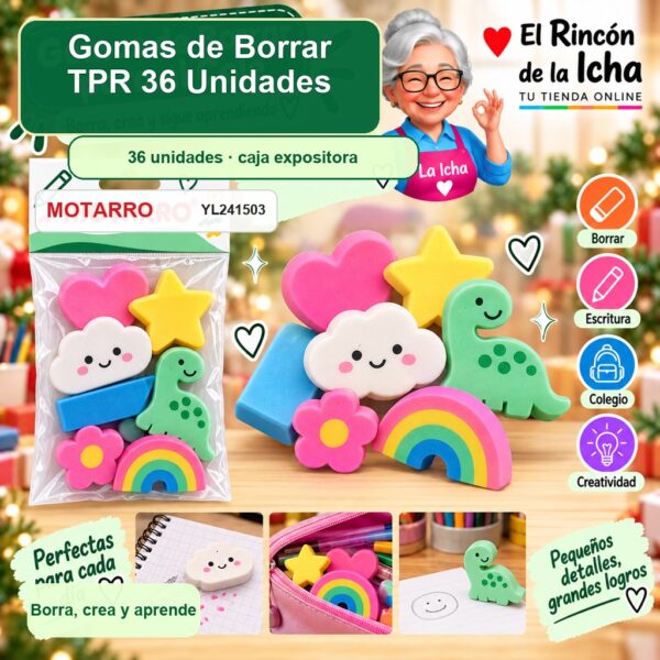 RI-0007214 Gomas de Borrar Motarro TPR 36 Unidades