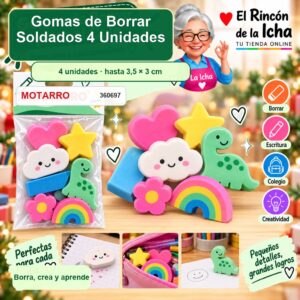 Gomas de Borrar Motarro Soldados 4 Unidades