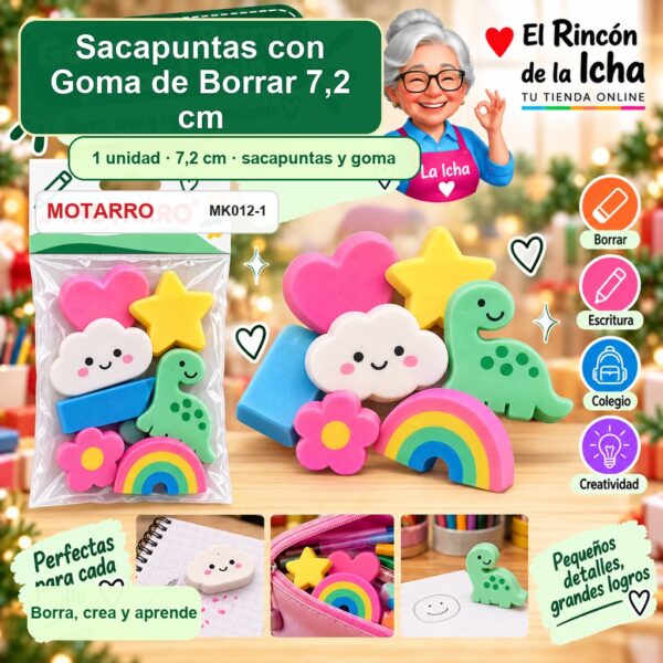 RI-0007283 Sacapuntas con Goma de Borrar Motarro 7,2 cm