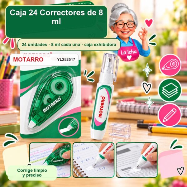 Caja Motarro 24 Correctores de 8 ml