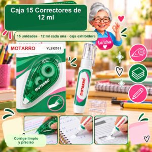 RI-0007351 Caja Motarro 15 Correctores de 12 ml