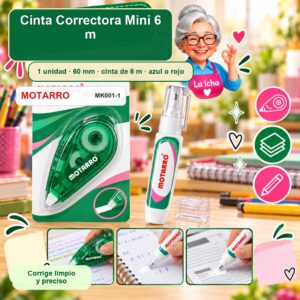RI-0007352 Cinta Correctora Mini Motarro 6 m