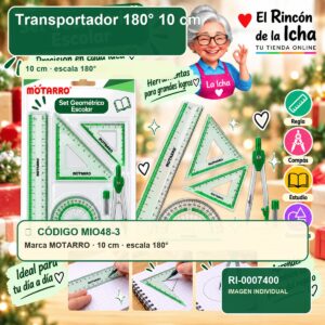 RI-0007400 Transportador Motarro 180° 10 cm