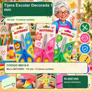 Tijera Escolar Decorada Motarro 135 mm