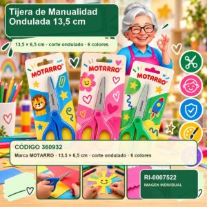 Tijera de Manualidad Ondulada Motarro 13,5 cm