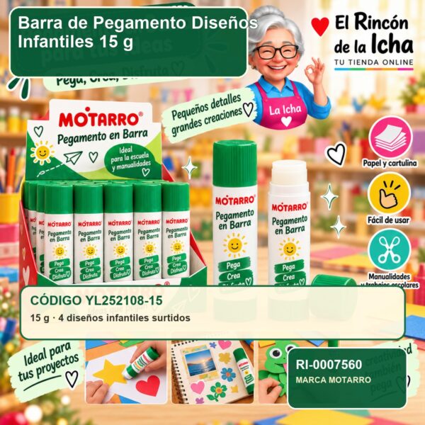 RI-0007560 Barra de Pegamento Motarro Diseños Infantiles 15 g
