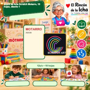 RI-0007658 Block de Arte Scratch Motarro, 10 hojas, diseño 1
