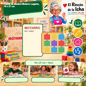 RI-0007665 Puzzle de Madera Motarro Lagarto, 16 x 27 cm