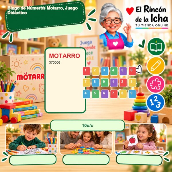 RI-0007678 Bingo de Números Motarro, Juego Didáctico