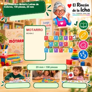 RI-0007684 Set Didáctico Motarro Letras de Colores, 130 piezas, 23 mm