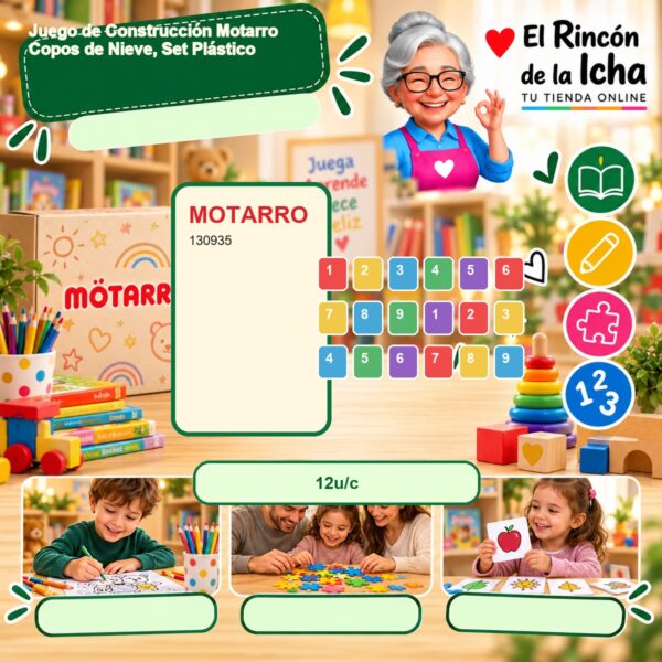 RI-0007687 Juego de Construcción Motarro Copos de Nieve, Set Plástico
