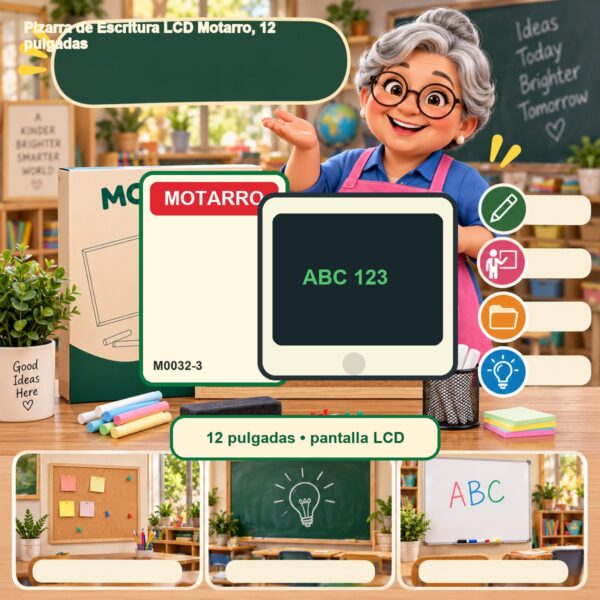 RI-0007711 Pizarra de Escritura LCD Motarro, 12 pulgadas