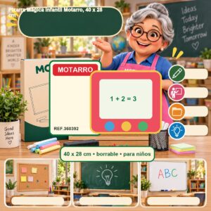 RI-0007800 Pizarra Mágica Infantil Motarro, 40 x 28 cm