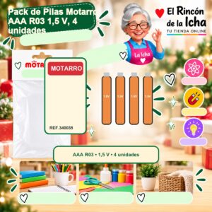 RI-0007820 Pack de Pilas Motarro AAA R03 1,5 V, 4 unidades