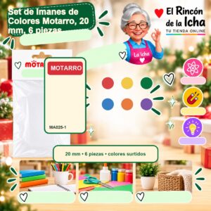 Set de Imanes de Colores Motarro, 20 mm, 6 piezas