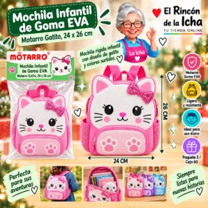 RI-0007841 Mochila Infantil de Goma EVA Motarro Gatito, 24 x 26 cm